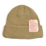 カーキ | ワッペン付きリブ編みニットキャップ ニット帽 帽子 | FACION