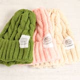 ラベル付ケーブル編みニット帽 ニットキャップ 帽子 男女兼用 | FACION | 詳細画像3 