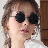 COL.2 ブラック/スモーク | メタルラウンド サングラス UVカット | FashionBerry