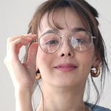 COL.3 モカ/クリア | ヴィンテージボストンメタルフレーム 伊達メガネ レディース | FashionBerry