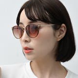 COL.5 クリアブラウンベージュ/ブラウンハーフ | クラシックキャットアイ サングラス＆クリアレンズ メタルフレーム | FashionBerry