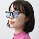 COL.3 ブラック/ライトブルー | ボストンラウンドメガネ&サングラス クリア カラーレンズ | FashionBerry