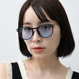 COL.3 ブラック/ライトブルー | エレガントラウンドフレーム サングラス&クリアレンズ レディース | FashionBerry