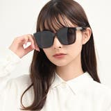 COL.2 クリアブラック/スモーク | ビッグフレーム ウェリントンサングラス レディース | FashionBerry