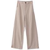 サンドベージュ | ハイウエストストレートパンツ | FashionBerry