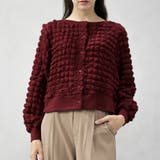 ワイン | ポップコーン トップス ポコポコ カーディガン | FashionBerry
