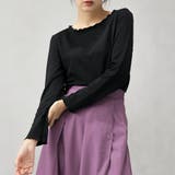 ブラック | ポコポコカットメロートップス | FashionBerry