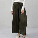 カーキ | プリーツガウチョパンツ | FashionBerry