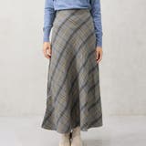 グレー | ヘリンボーンバイアスチェックスカート | FashionBerry