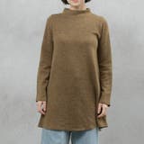 ブラウン | プチハイネック アクリル混チュニック | FashionBerry