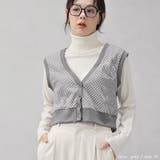 ダイヤ柄ジャガードニットベスト | FashionBerry | 詳細画像4 