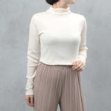 アイボリー | ワイドリブメロウタートルロンT | FashionBerry