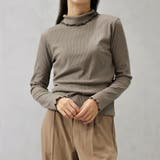 モカ | 配色メローテレコタートルプルオーバー | FashionBerry