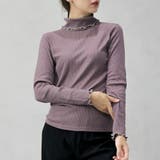 パープル | 配色メローテレコタートルプルオーバー | FashionBerry