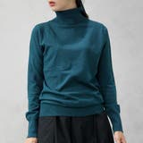 ブルーグリーン | 【洗えるニットシリーズ】もちもちニット タートルネックニット | FashionBerry