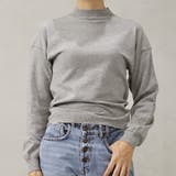グレー | 【洗えるニットシリーズ】もちもちニット ドロップショルダークルーネックニット | FashionBerry