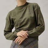 カーキ | 【洗えるニットシリーズ】もちもちニット ドロップショルダークルーネックニット | FashionBerry