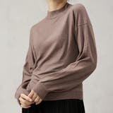 ブラウン | 【洗えるニットシリーズ】もちもちニット ドロップショルダークルーネックニット | FashionBerry