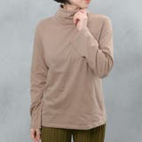 トープ | コットン100％フライス素材無地タートルネック長袖Tシャツ | FashionBerry