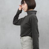 コットン100％フライス素材無地タートルネック長袖Tシャツ | FashionBerry | 詳細画像9 