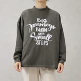 チャコール | レタリングロゴ ホルターネック 裏起毛 スウェットトレーナー | FashionBerry