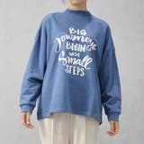 ライトブルー | レタリングロゴ ホルターネック 裏起毛 スウェットトレーナー | FashionBerry