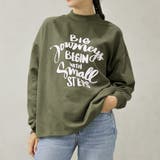 カーキ | レタリングロゴ ホルターネック 裏起毛 スウェットトレーナー | FashionBerry