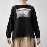 ブラック | フォトプリント 裏起毛 BIGスウェット | FashionBerry