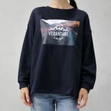 ネイビー | フォトプリント 裏起毛 BIGスウェット | FashionBerry