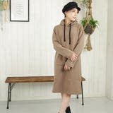 モカ | 温かな裏起毛パーカーワンピース 大きいサイズ 部屋着 | FashionBerry