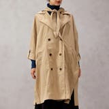 ベージュ | 撥水加工2WAYフード取り外しトレンチコート | FashionBerry