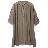 モカ | ギャザーシャツワンピース | FashionBerry