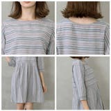 ストライプ柄切り替えタックフレアAラインワンピース | FashionBerry | 詳細画像19