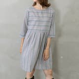 ストライプ柄切り替えタックフレアAラインワンピース | FashionBerry | 詳細画像21