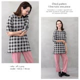 チェック柄 Iラインオーバーサイズチュニックワンピース | FashionBerry | 詳細画像4