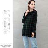 チェック柄 Iラインオーバーサイズチュニックワンピース | FashionBerry | 詳細画像5