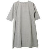 グレー | ギンガムチェック切替コクーンデザインワンピース | FashionBerry