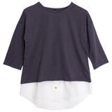 パープル | 裾フェイクレイヤードチュニック | FashionBerry