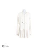 オフホワイト | レディース ラフラッシュガードフリルパーカー UVカット | FashionBerry
