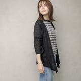 リネン混 スクエアカラートッパーカーディガン | FashionBerry | 詳細画像3