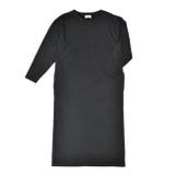 ブラック | 裏毛ラウンドネックワンピース ルームウェア レディース ワンマイルウェア | FashionBerry