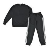 ブラック | ルームウェア ダンボールニット ラインパンツ | FashionBerry