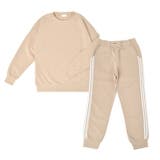 モカ | ルームウェア ダンボールニット ラインパンツ | FashionBerry