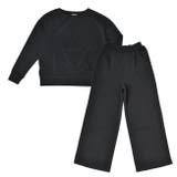 ブラック | ルームウェア ダンボールニット ワイドパンツ | FashionBerry