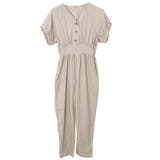 グレージュ | フロントボタンジャンプスーツ | FashionBerry