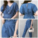 フロントボタンジャンプスーツ デニムカラー | FashionBerry | 詳細画像11