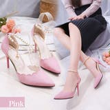 ピンク | パールストラップ付♪スカラップパンプス2023 SS 春 | fashion box 
