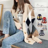 ベージュ | アーガイルニットカーディガン 2023 SS | fashion box