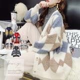 アイボリー | アーガイルニットカーディガン 2023 SS | fashion box