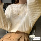 アイボリー | サテンプリーツブラウス 2023 SS | fashion box
